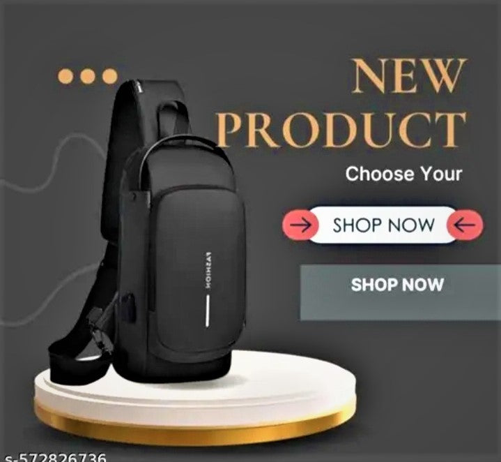 FASHION Anti-Theft Sling Bag with 3-Digit Password Lock & USB Charging Port